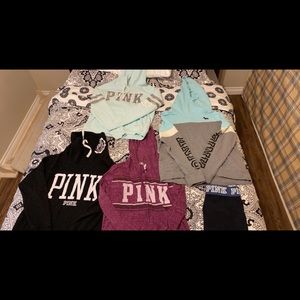 PINK Victoria’s Secret hoodie lot with yoga pants LARGE